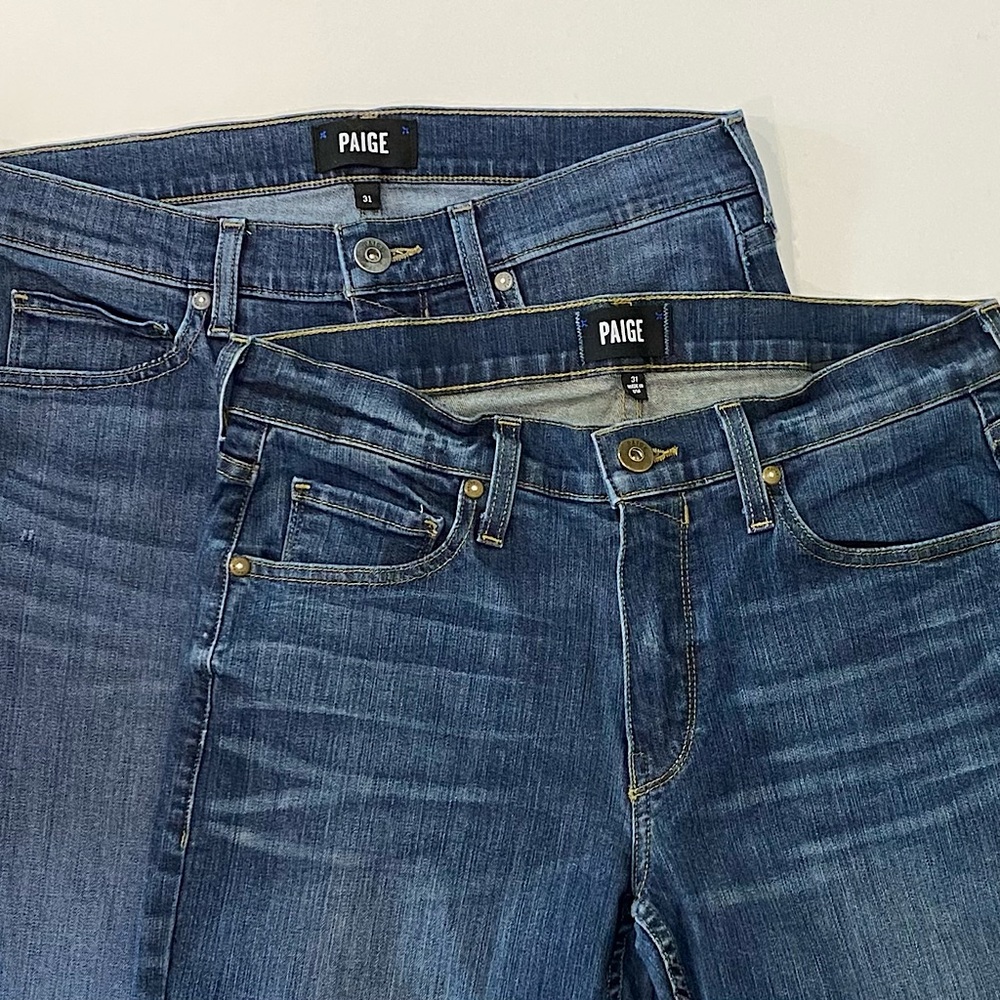 2 Pairs Men’s PAIGE Lennox Slim Fit Jeans in Ridge and Brandon. Size 31